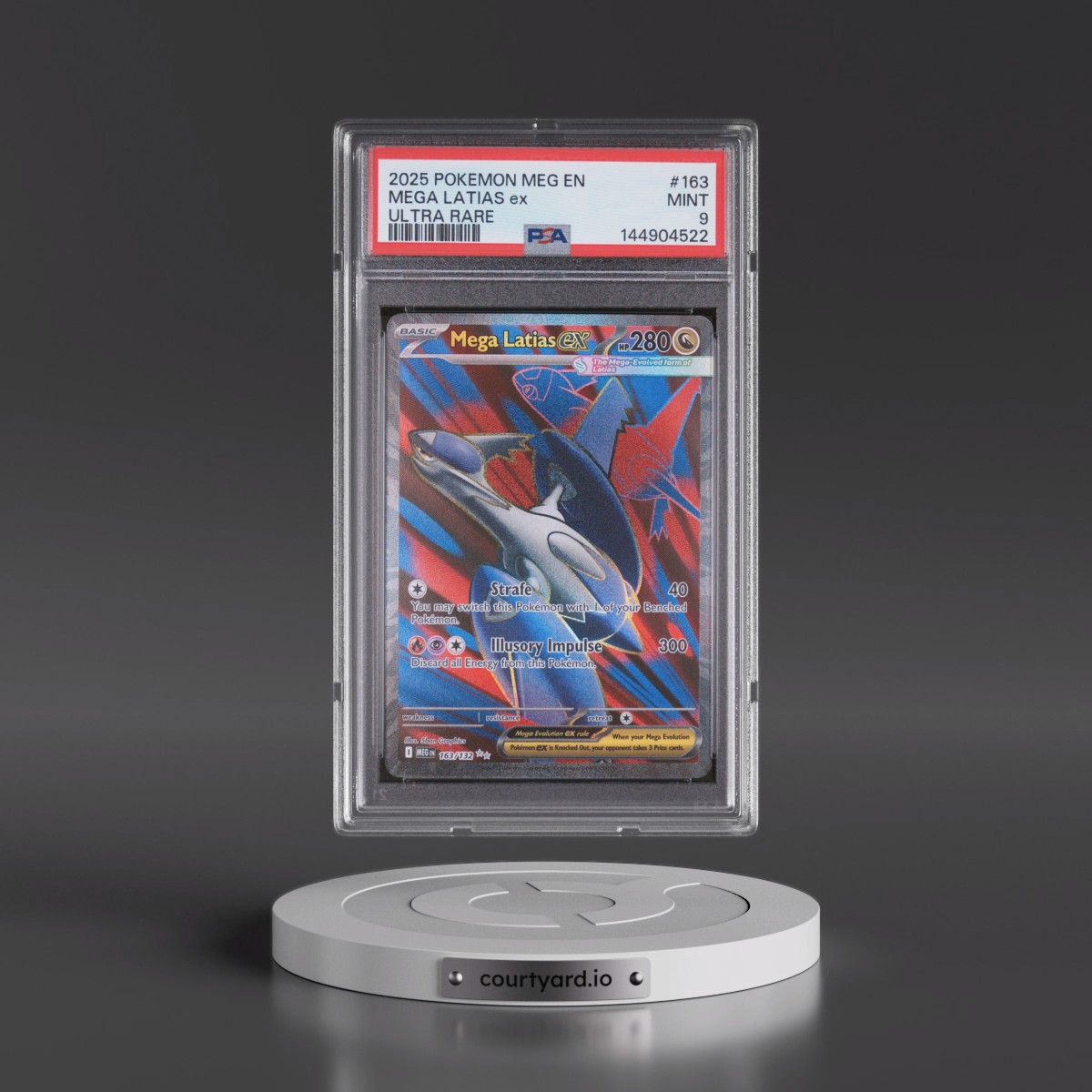 2025 Pokémon Meg EN-Mega Evolution #163 Mega Latias EX - Holo Ultra Rare (PSA 9 MINT)