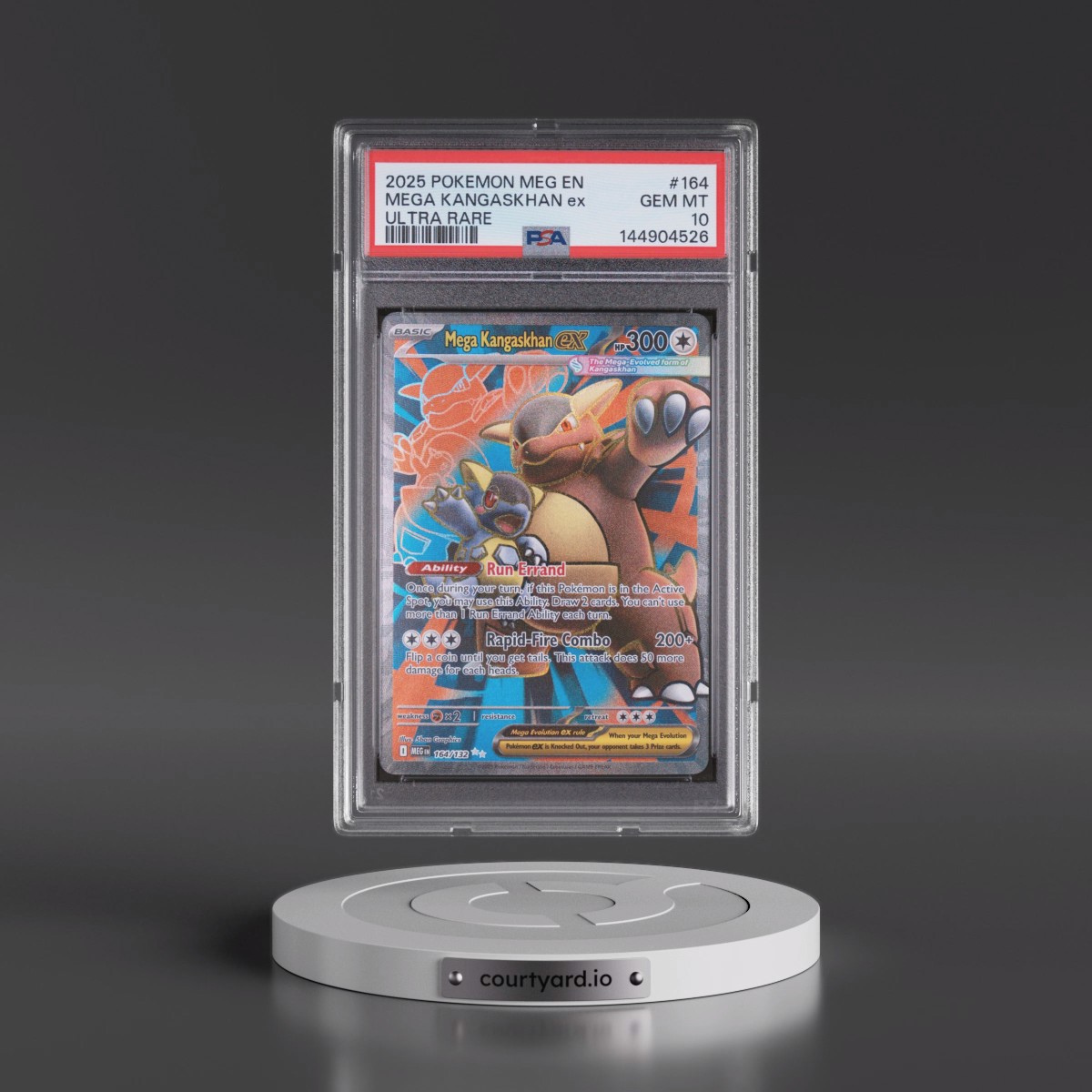 2025 Pokémon Meg EN-Mega Evolution #164 Mega Kangaskhan EX - Holo Ultra Rare (PSA 10 GEM MINT)