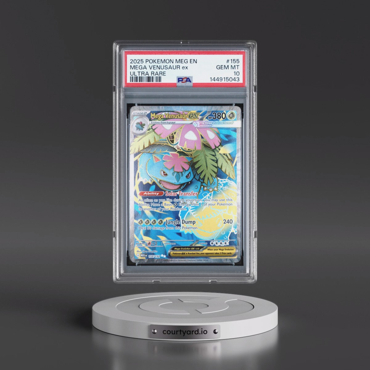 2025 Pokémon Meg EN-Mega Evolution #155 Mega Venusaur EX - Holo Ultra Rare (PSA 10 GEM MINT)
