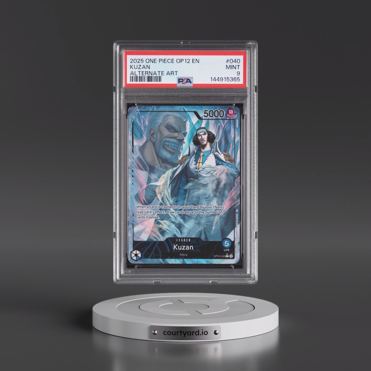 2025 One Piece OP12-Legacy of the Master #040 Kuzan - Alternate Art (PSA 9 MINT)