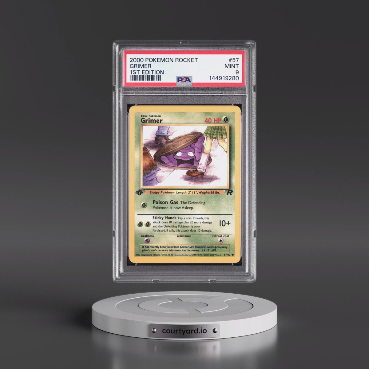 2000 Pokémon Rocket #57 Grimer - 1st Edition (PSA 9 MINT)
