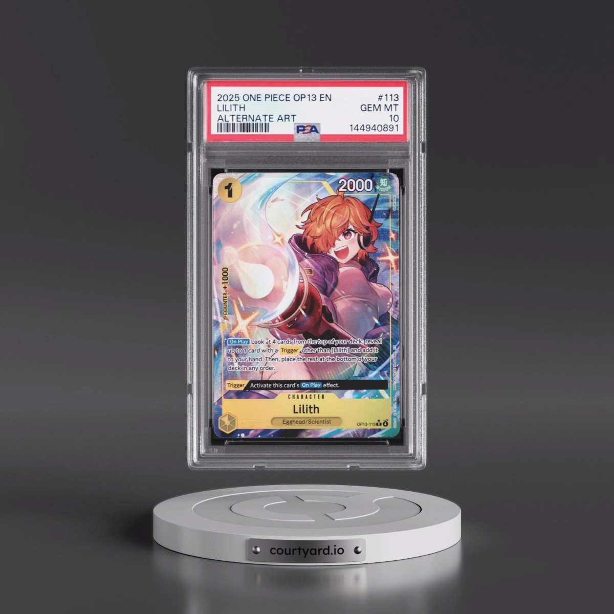2025 One Piece OP13-Carrying on His Will #113 Lilith - Alternate Art (PSA 10 GEM MINT)