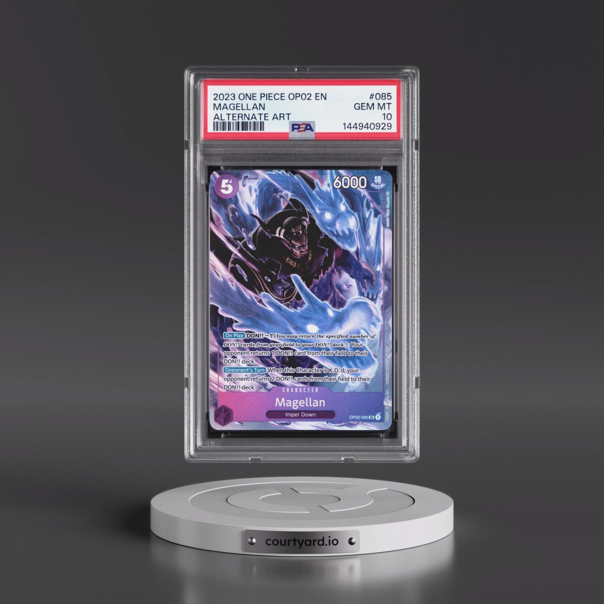 2023 One Piece OP02-Paramount War #085 Magellan - Alternate Art (PSA 10 GEM MINT)