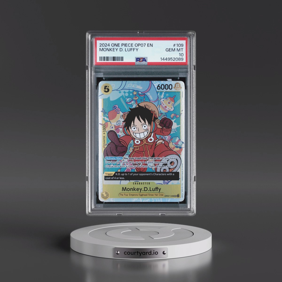 2024 One Piece OP07-500 Years in the Future #109 Monkey D. Luffy (PSA 10 GEM MINT)