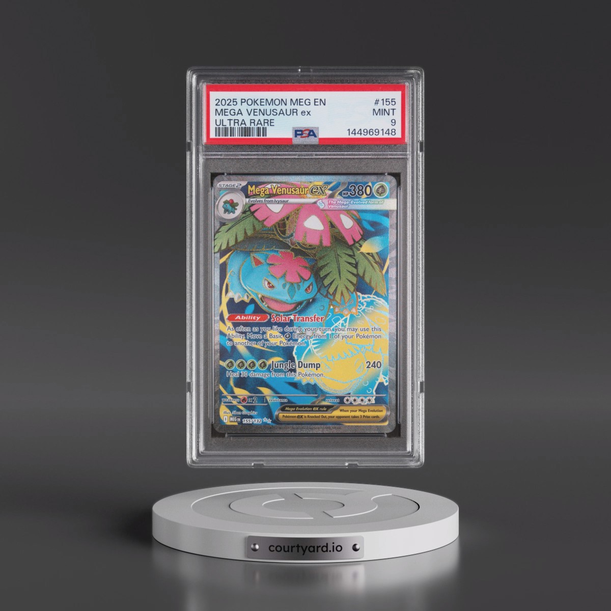 2025 Pokémon Meg EN-Mega Evolution #155 Mega Venusaur EX - Holo Ultra Rare (PSA 9 MINT)