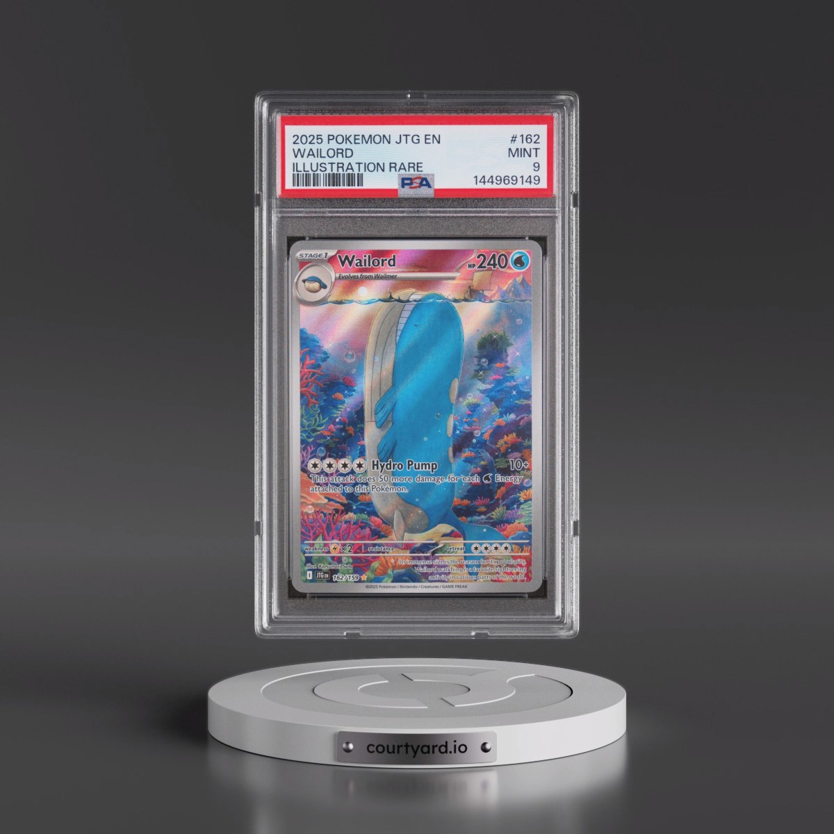 2025 Pokémon Jtg EN-Journey Together #162 Wailord - Illustration Rare (PSA 9 MINT)