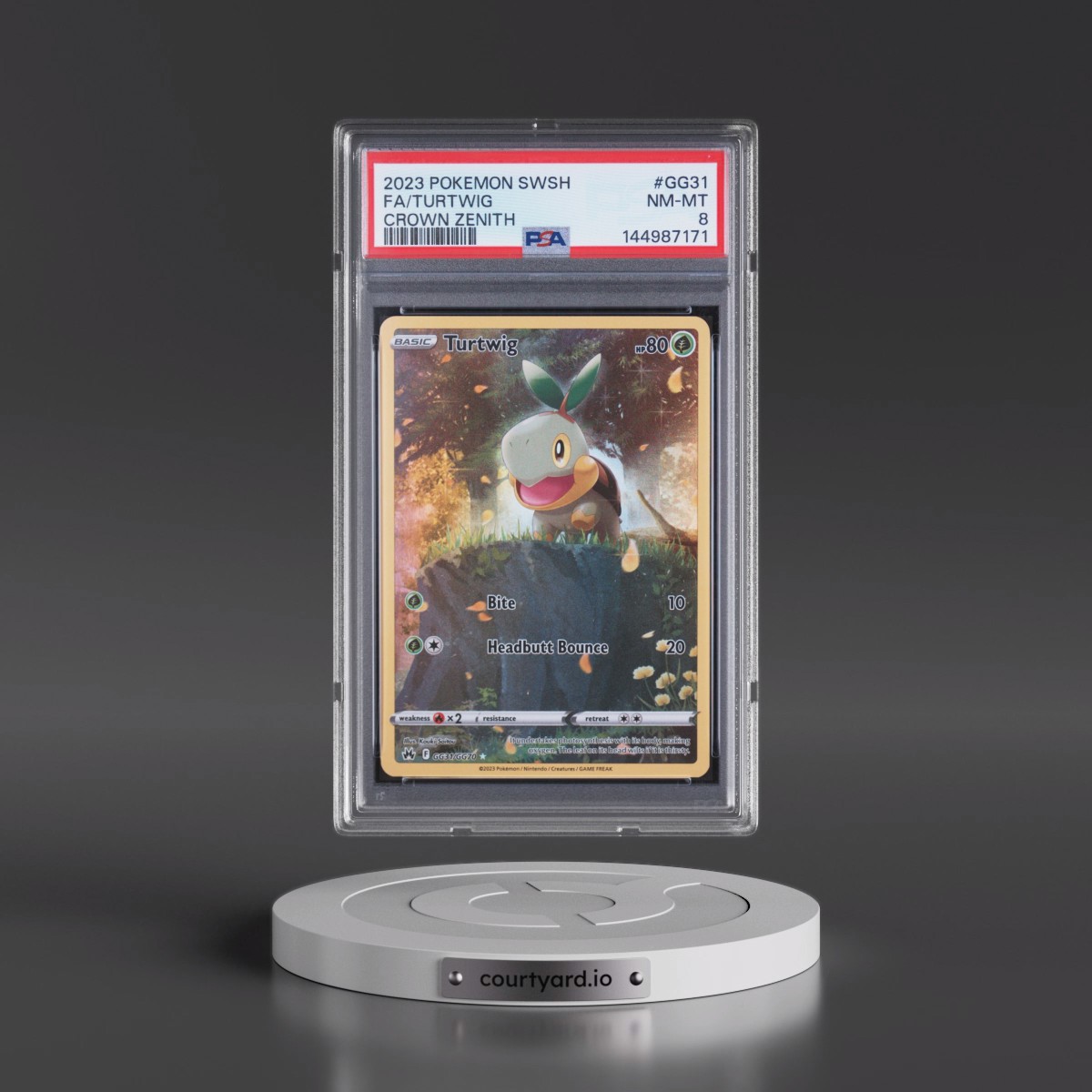 2023 Pokémon Sword and Shield Crown Zenith #GG31 Turtwig - Full Art (PSA 8 NM-MT)
