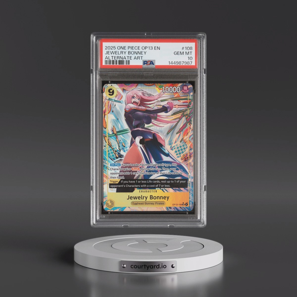 2025 One Piece OP13-Carrying on His Will #108 Jewelry Bonney - Alternate Art (PSA 10 GEM MINT)