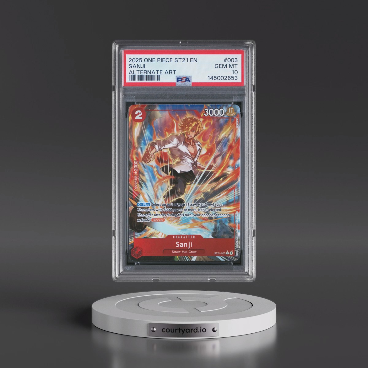2025 One Piece Starter Deck ST21-EX Gear 5 #003 Sanji - Alternate Art (PSA 10 GEM MINT)
