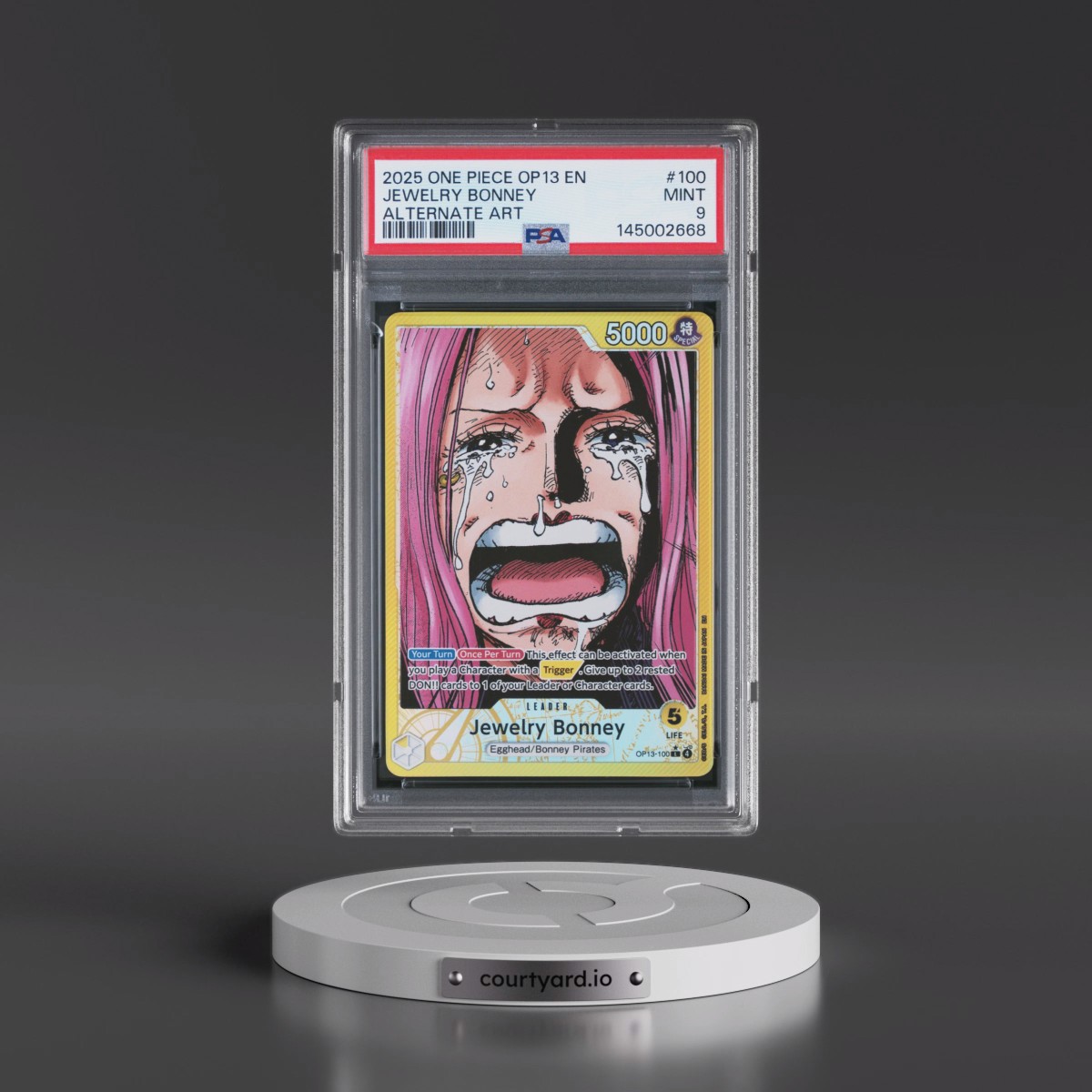 2025 One Piece OP13-Carrying on His Will #100 Jewelry Bonney - Alternate Art (PSA 9 MINT)