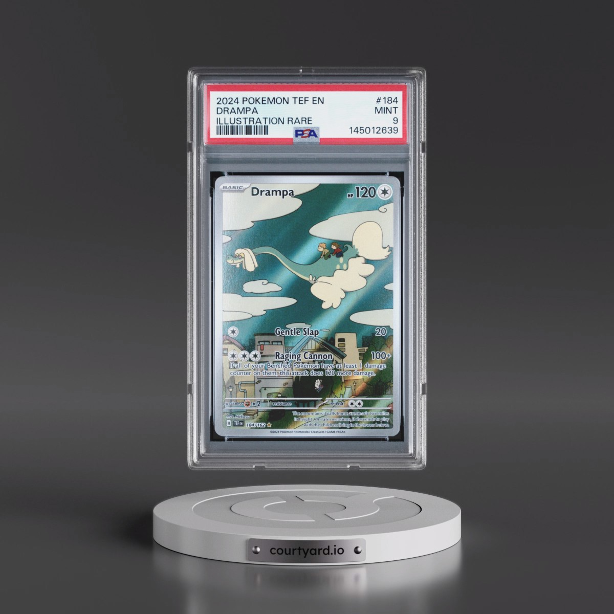 2024 Pokémon Tef EN-Temporal Forces #184 Drampa - Illustration Rare (PSA 9 MINT)