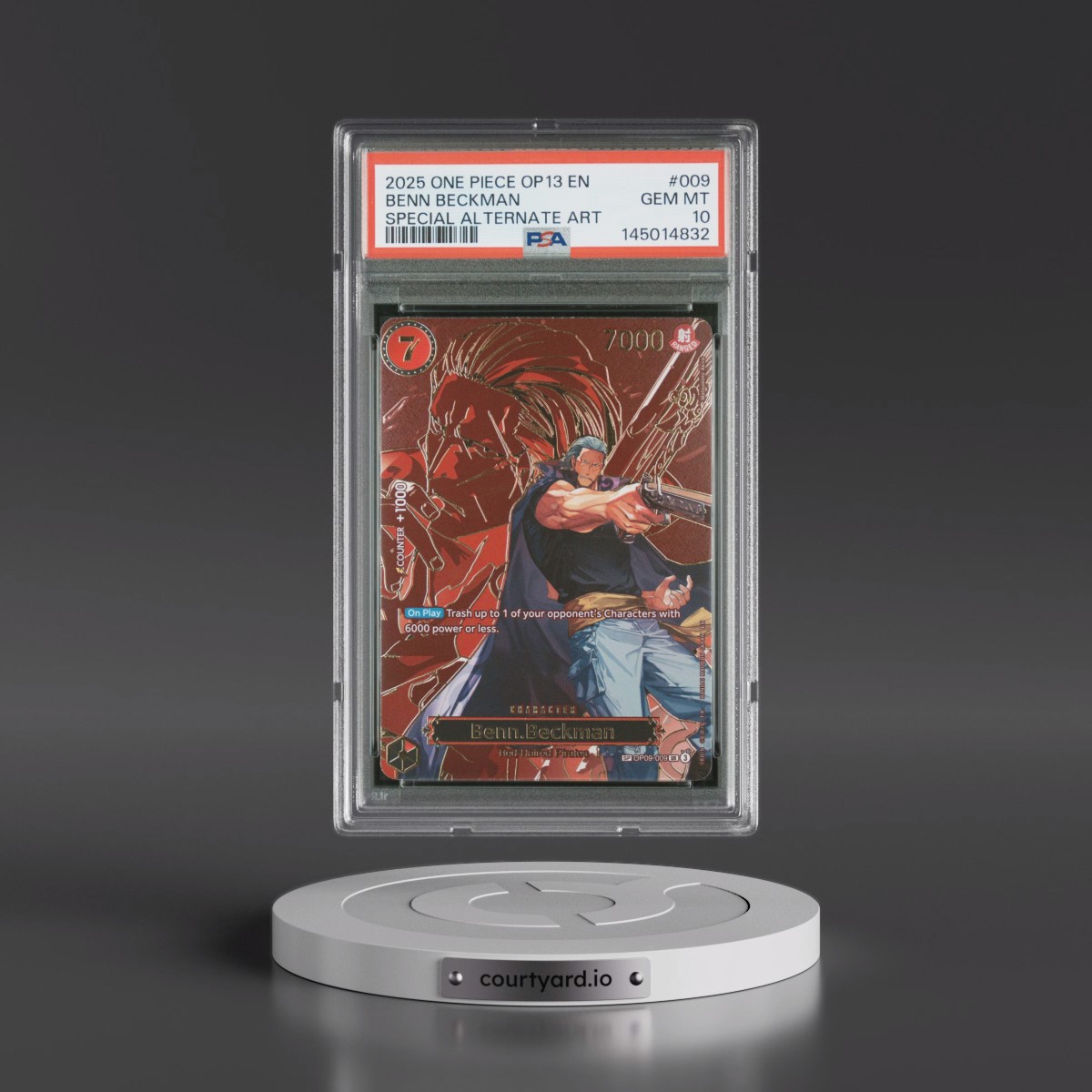 2025 One Piece OP13-Carrying on His Will #009 Benn Beckman - Special Alternate Art (PSA 10 GEM MINT)