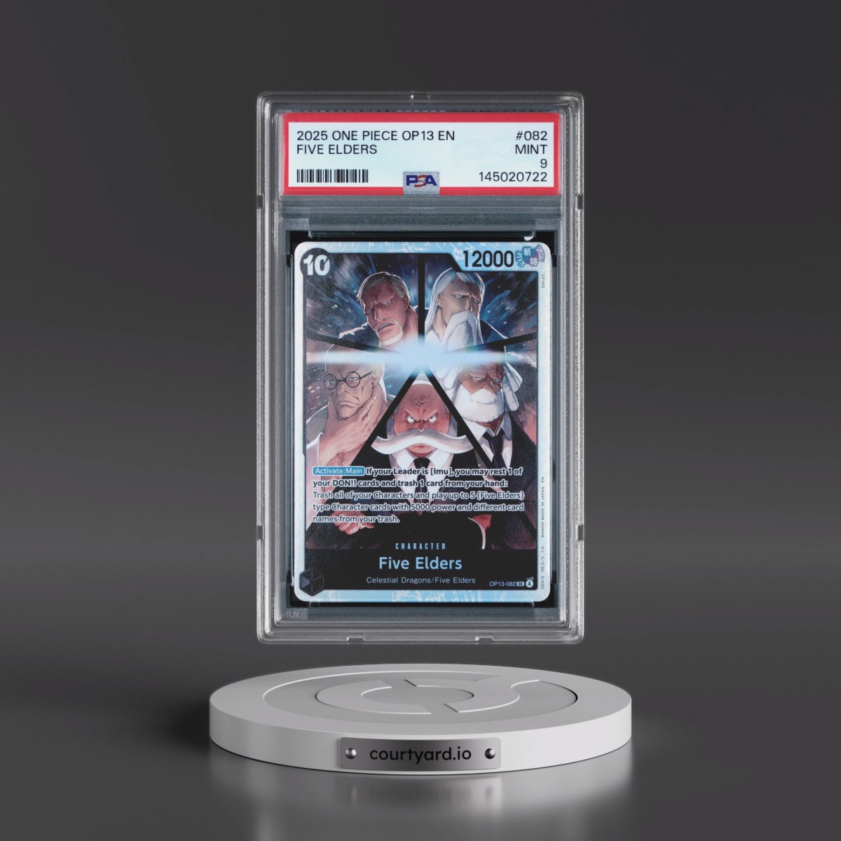 2025 One Piece OP13-Carrying on His Will #082 Five Elders (PSA 9 MINT)