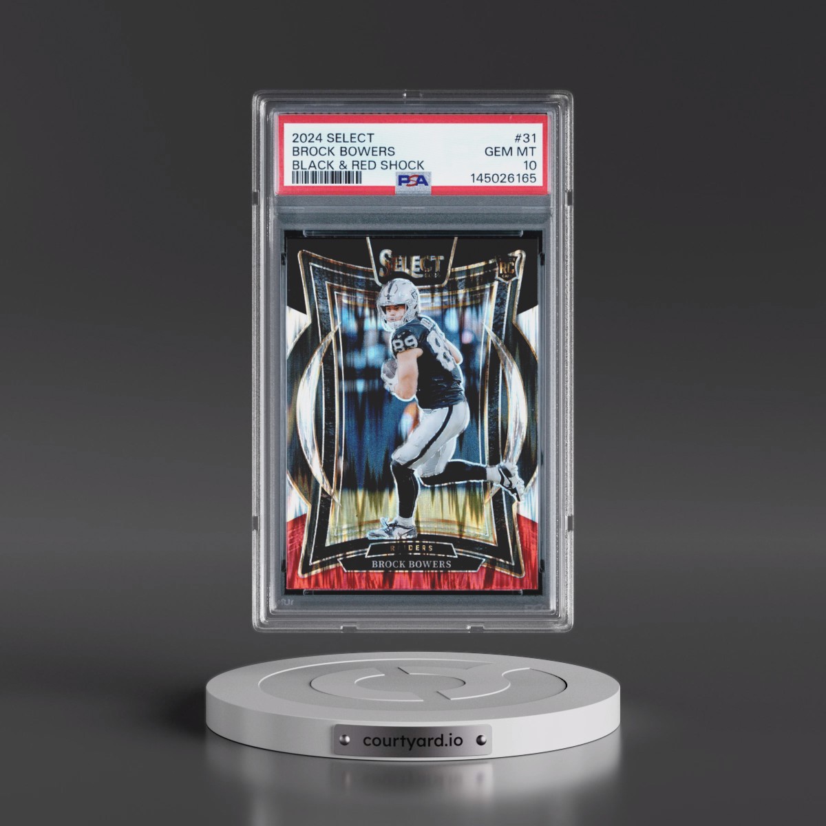 2024 Panini Select Brock Bowers - Black & Red Shock #31 PSA 10