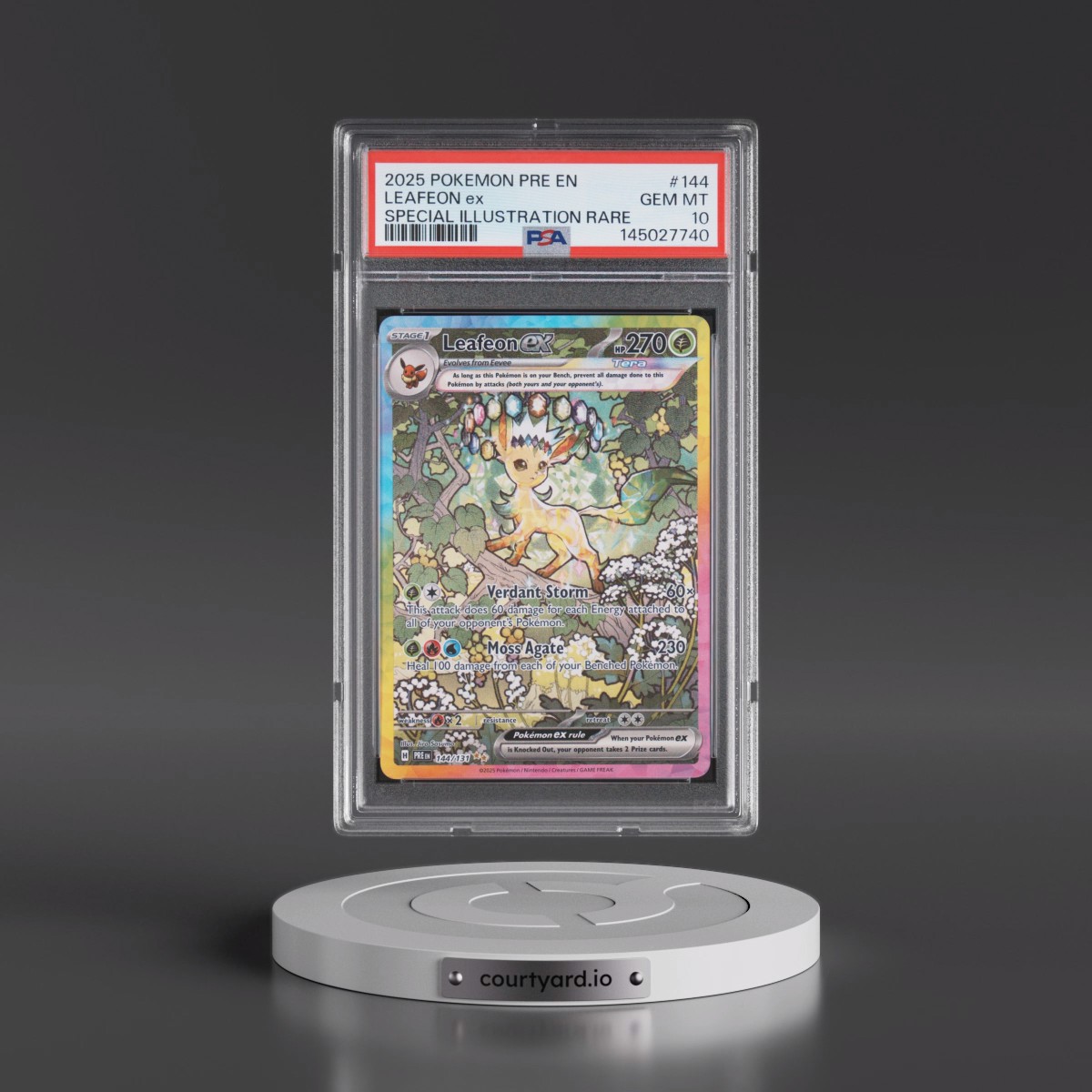 2025 Pokémon Pre EN-Prismatic Evolutions #144 Leafeon EX - Holo Special Illustration Rare (PSA 10 GEM MINT)