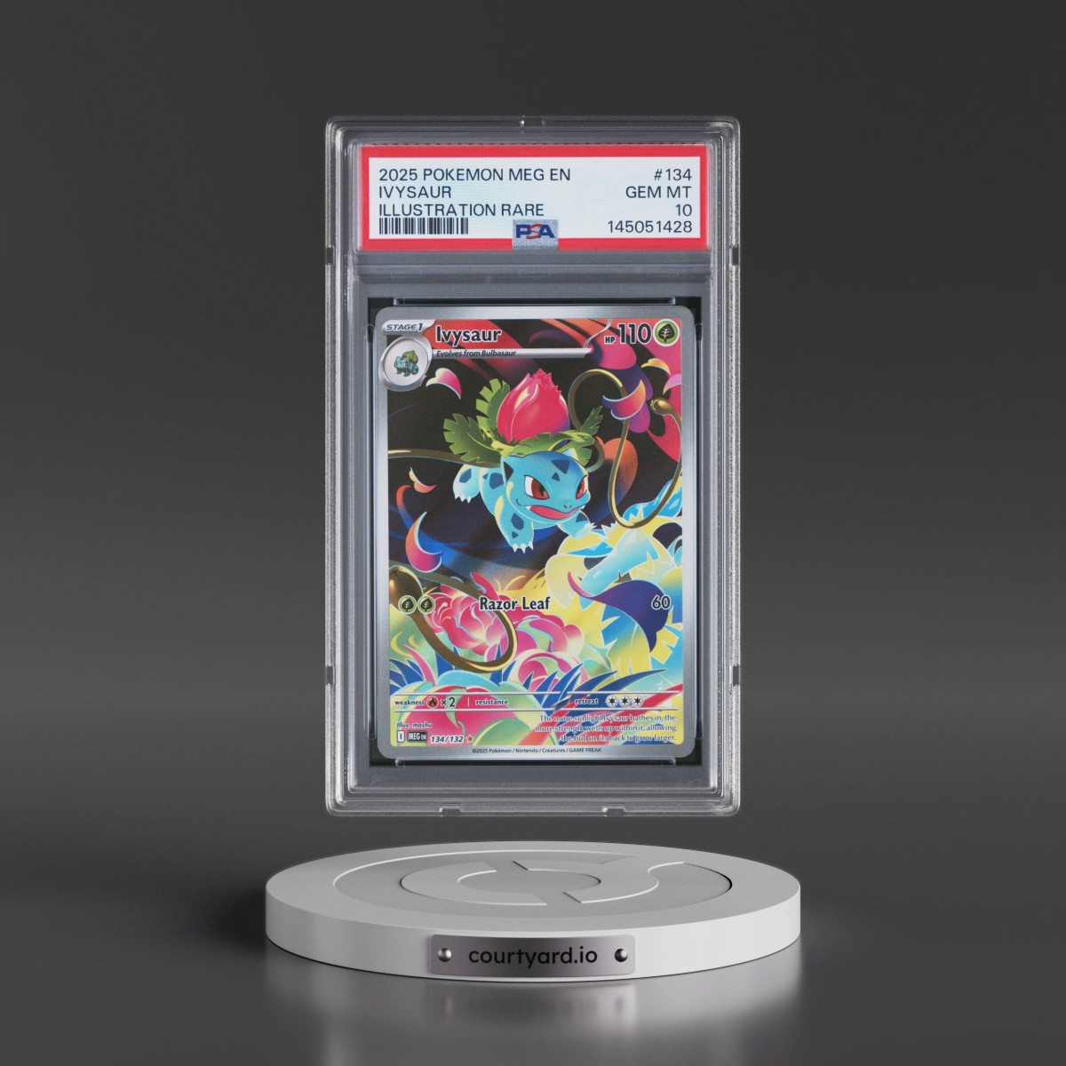 2025 Pokémon Meg EN-Mega Evolution #134 Ivysaur - Illustration Rare (PSA 10 GEM MINT)