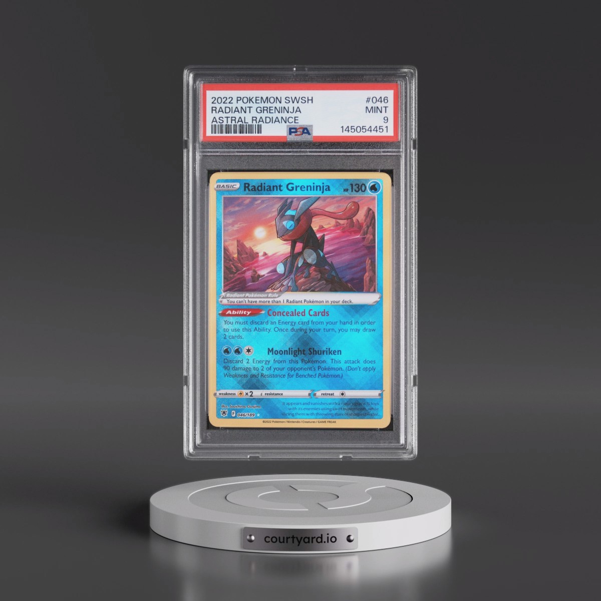2022 Pokémon Sword & Shield Astral Radiance #046 Radiant Greninja - Holo (PSA 9 MINT)