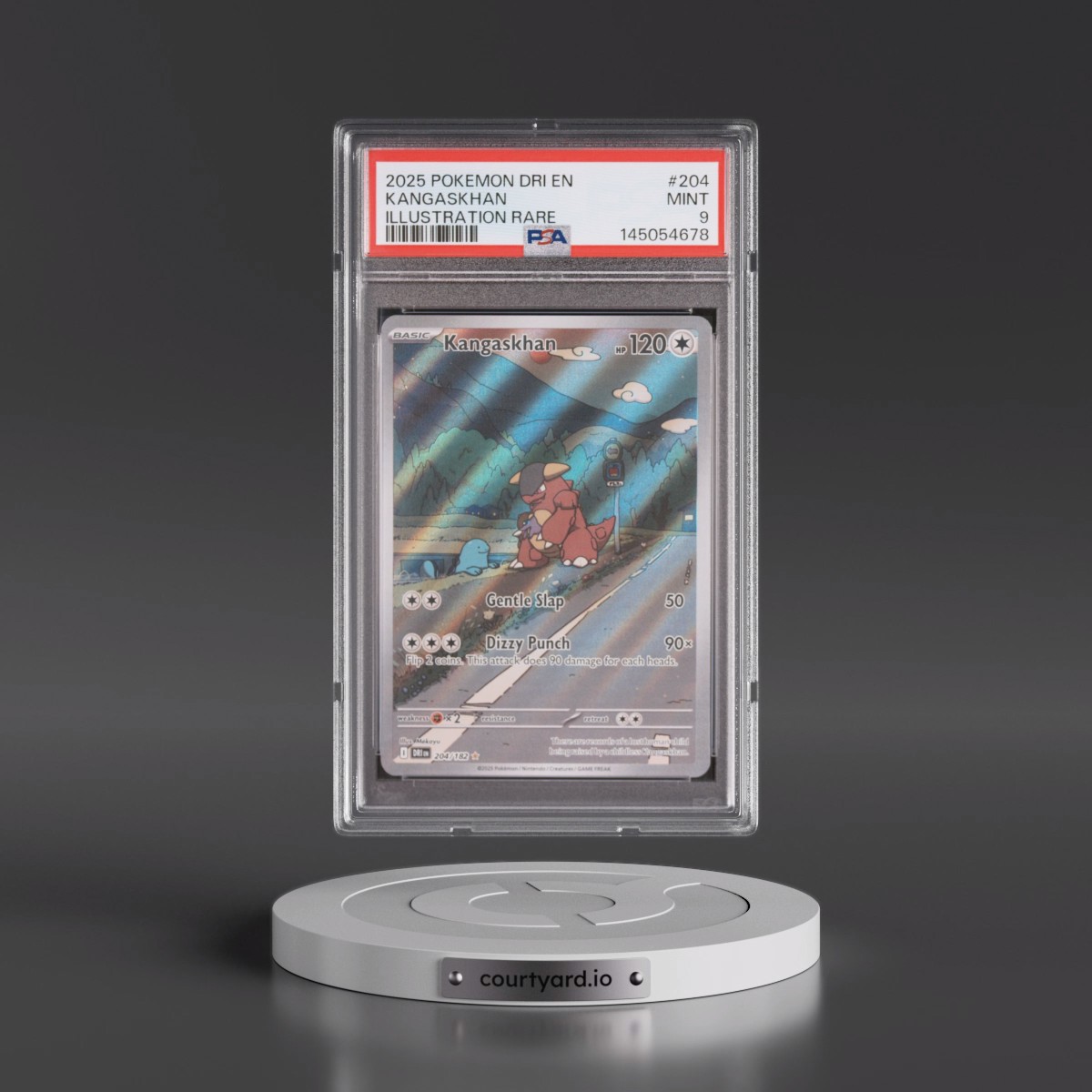 2025 Pokémon Dri EN-Destined Rivals #204 Kangaskhan - Illustration Rare (PSA 9 MINT)