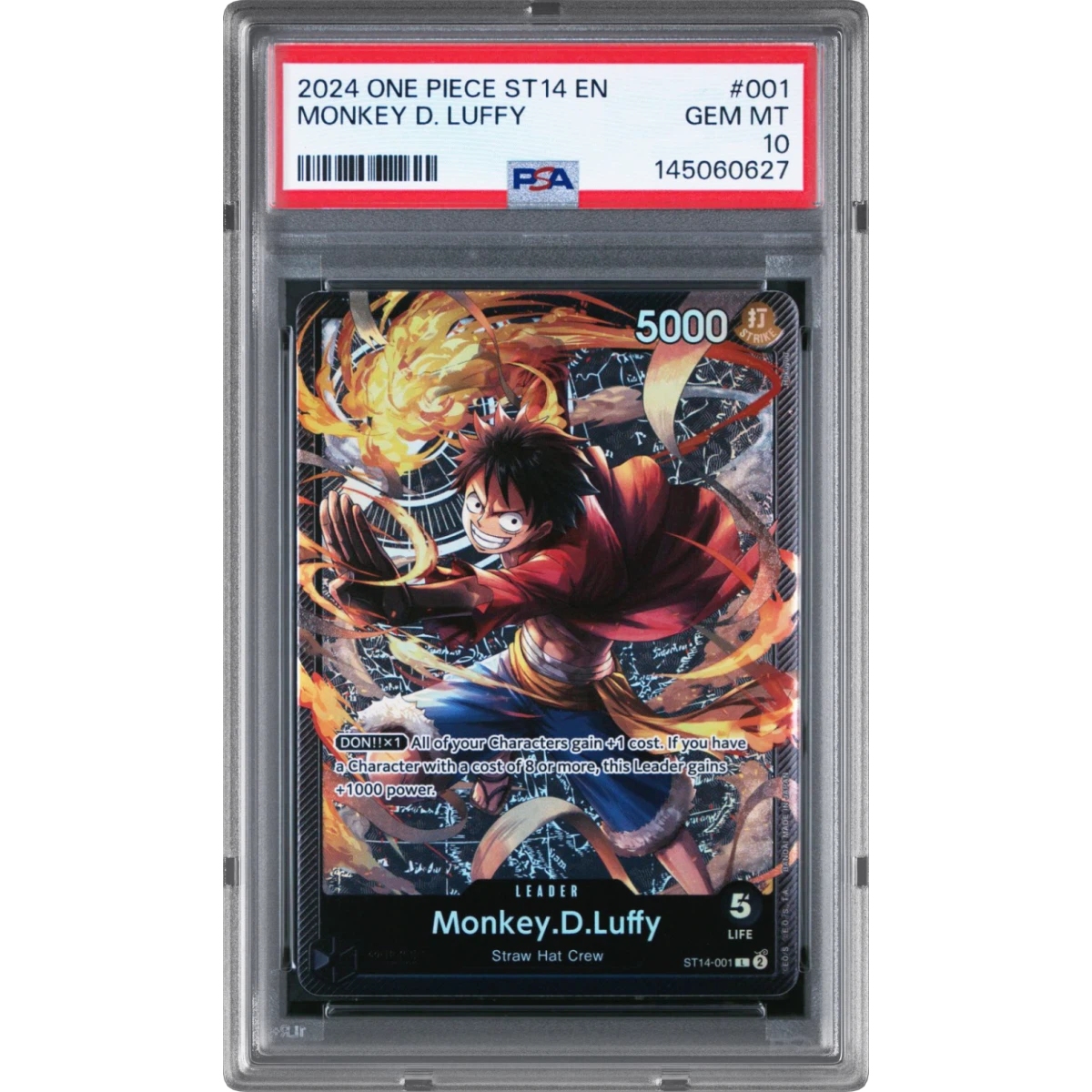 2024 One Piece Starter Deck ST14-3D2Y #001 Monkey D. Luffy (PSA 10 GEM MINT)