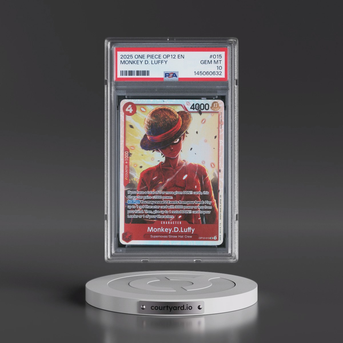 2025 One Piece OP12-Legacy of the Master #015 Monkey D. Luffy (PSA 10 GEM MINT)