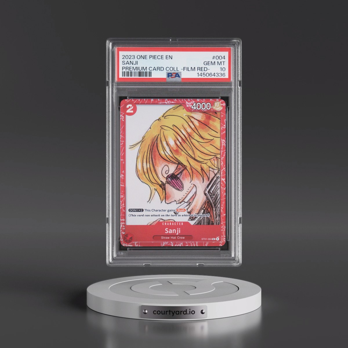 2023 One Piece Premium Card Collection -One Piece Film Red #004 Sanji (PSA 10 GEM MINT)