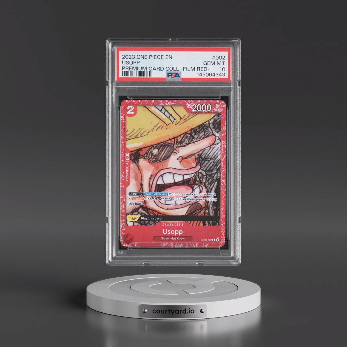 2023 One Piece Premium Card Collection -One Piece Film Red #002 Usopp (PSA 10 GEM MINT)