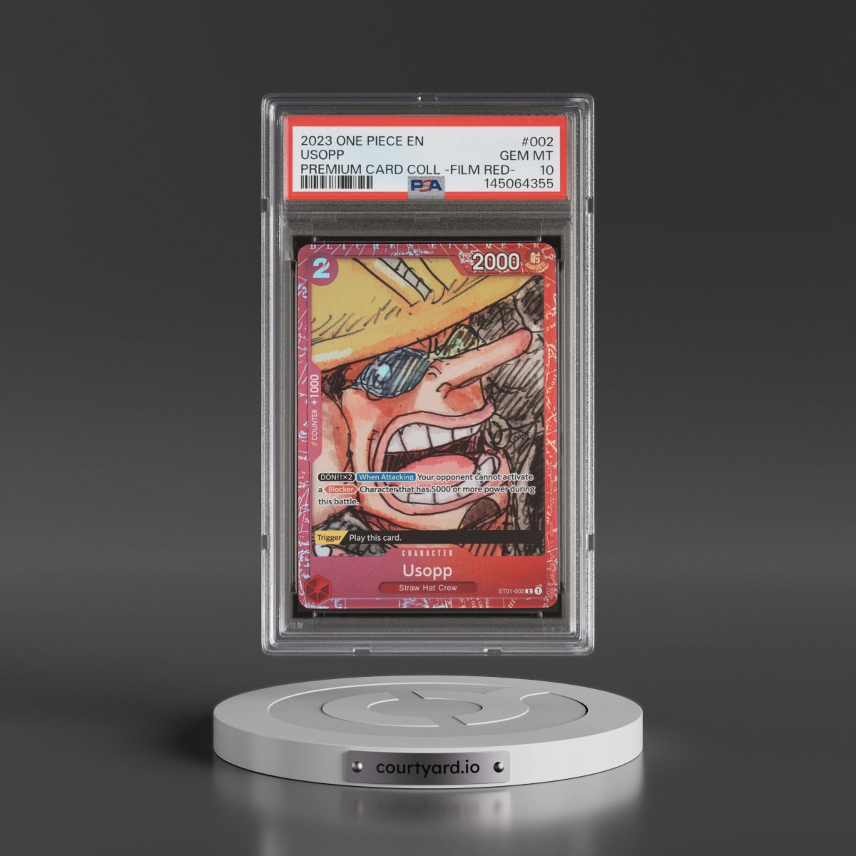 2023 One Piece Premium Card Collection -One Piece Film Red #002 Usopp (PSA 10 GEM MINT)