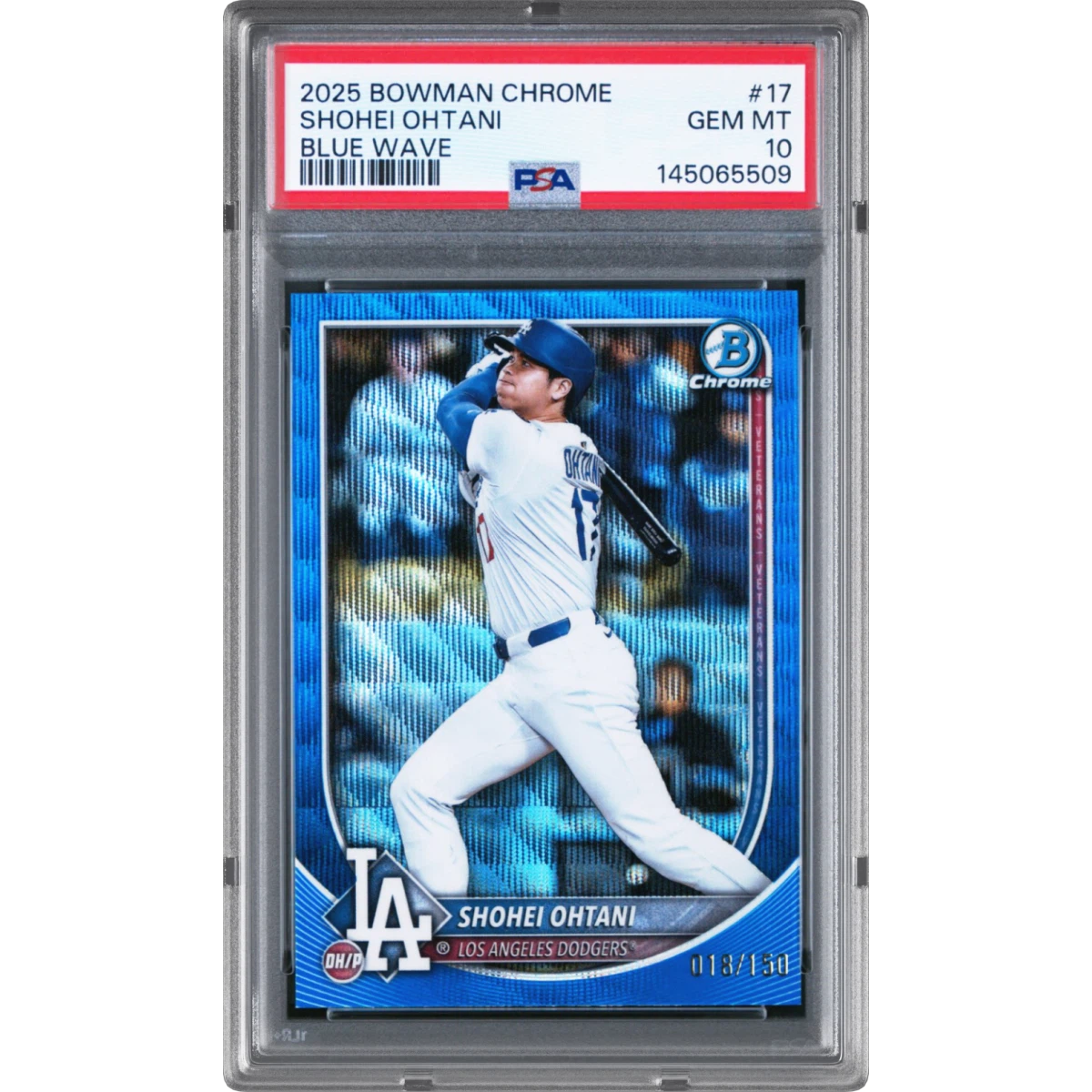 2025 Bowman Chrome #17 Shohei Ohtani - Blue Wave (PSA 10 GEM MINT)
