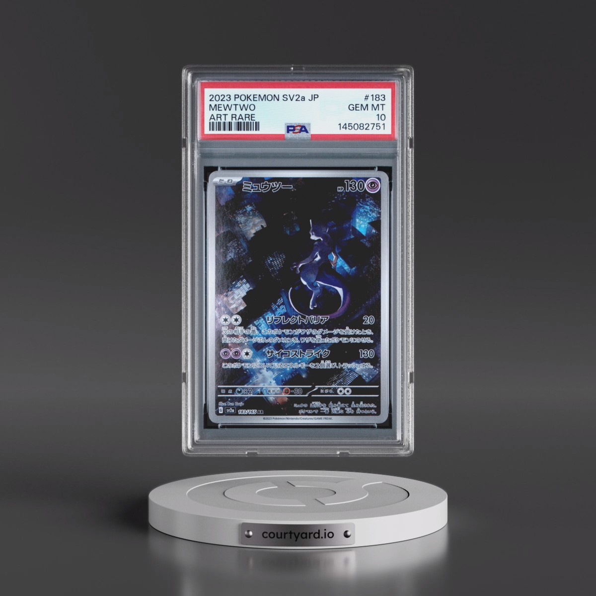 2023 Pokémon Sv2a-Pokémon 151 #183 Mewtwo - Art Rare (PSA 10 GEM MINT)