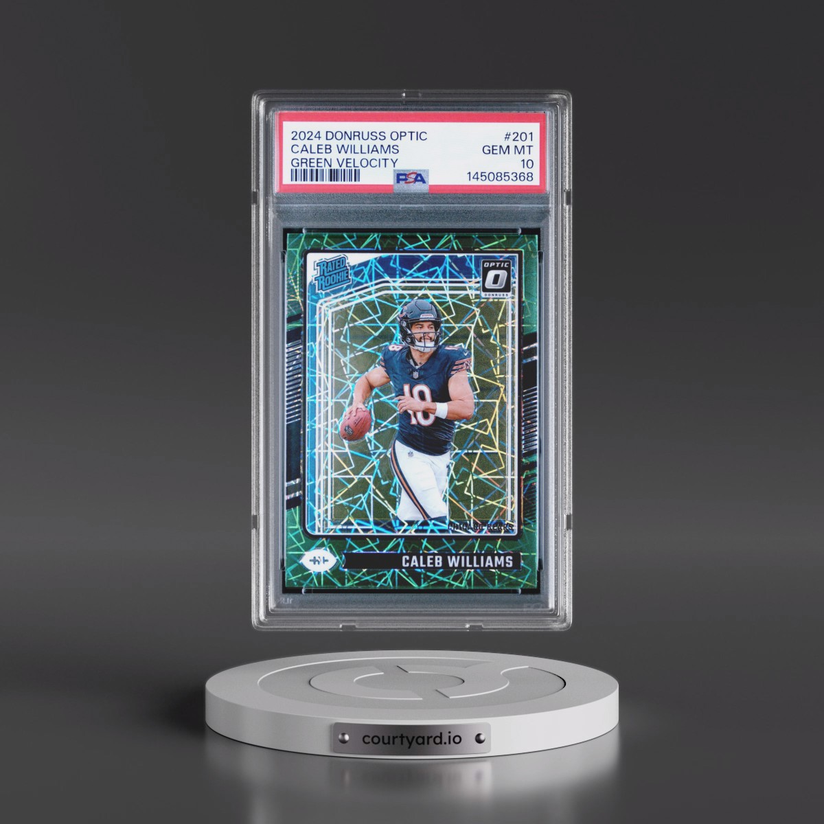 2024 Panini Donruss Optic Caleb Williams - Green Velocity #201 PSA 10