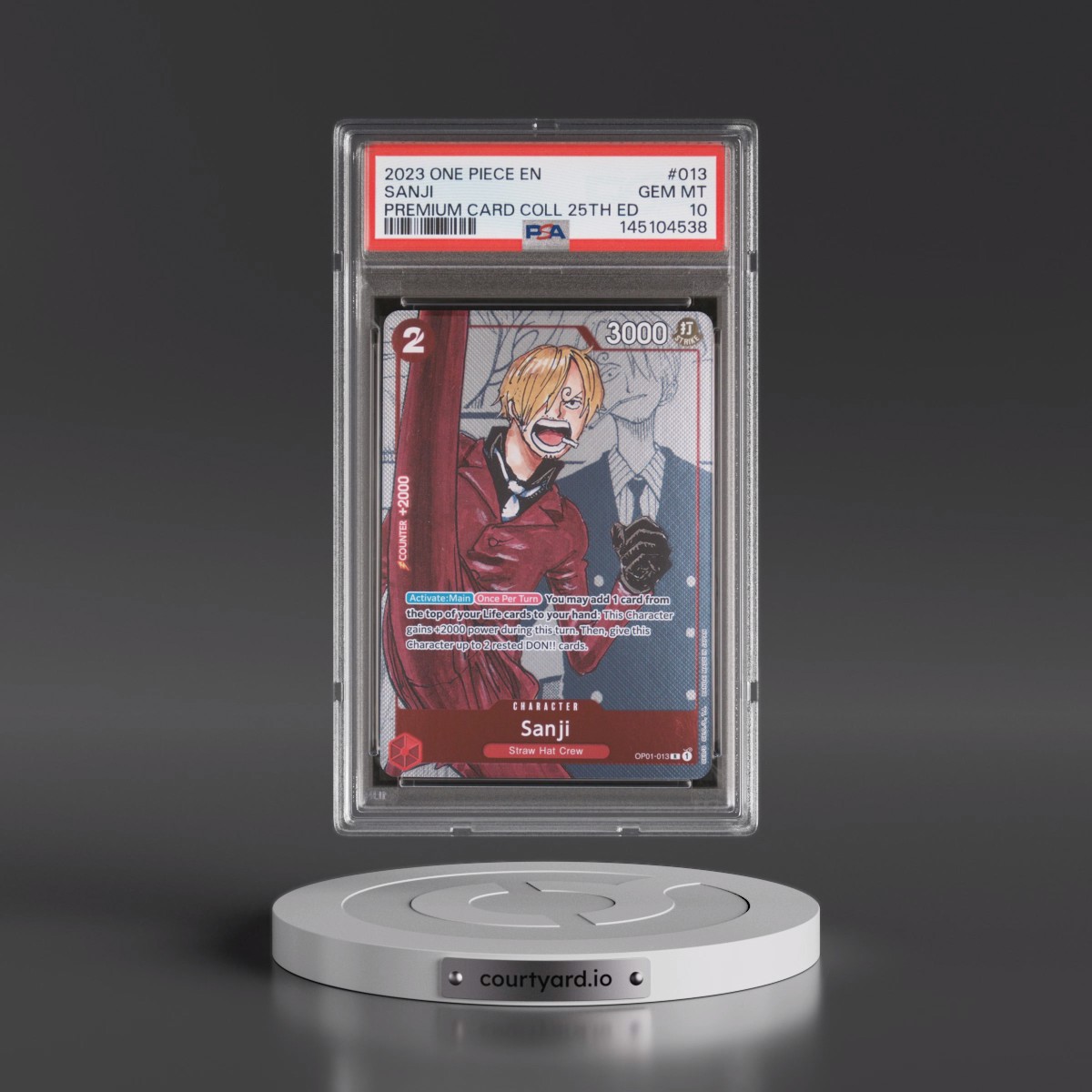 2023 One Piece Premium Bandai Premium Card Collection 25th Edition #013 Sanji (PSA 10 GEM MINT)