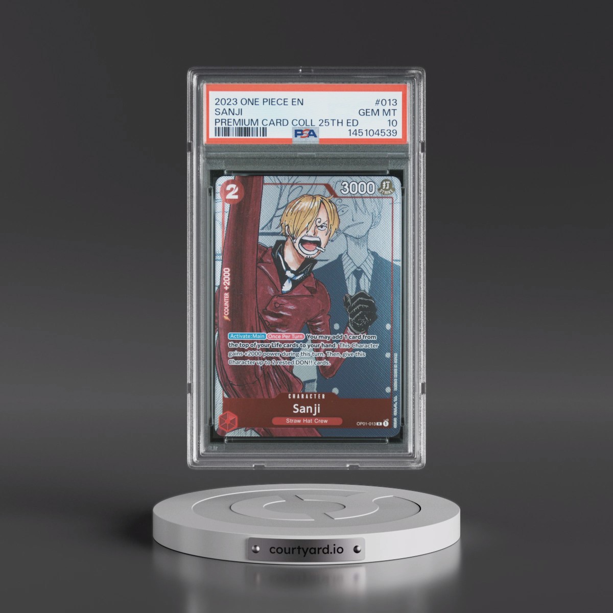 2023 One Piece Premium Bandai Premium Card Collection 25th Edition #013 Sanji (PSA 10 GEM MINT)
