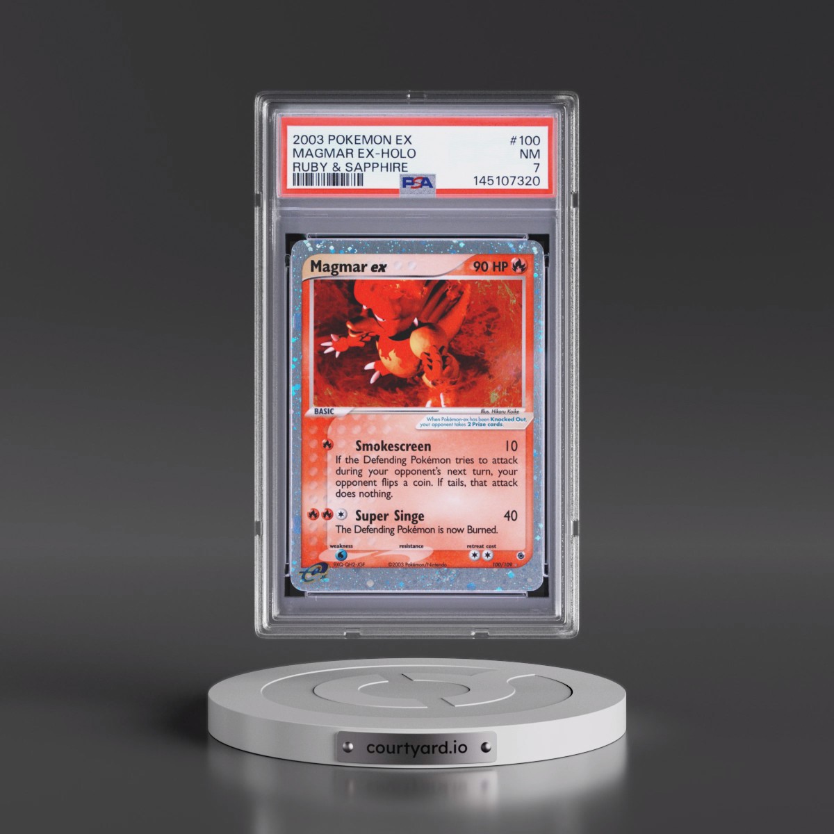 2003 Pokémon EX Ruby & Sapphire #100 Magmar EX - Holo Holo (PSA 7 NM)