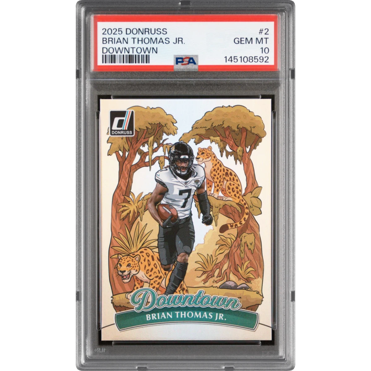 2025 Panini Donruss Downtown #2 Brian Thomas Jr. (PSA 10 GEM MINT)
