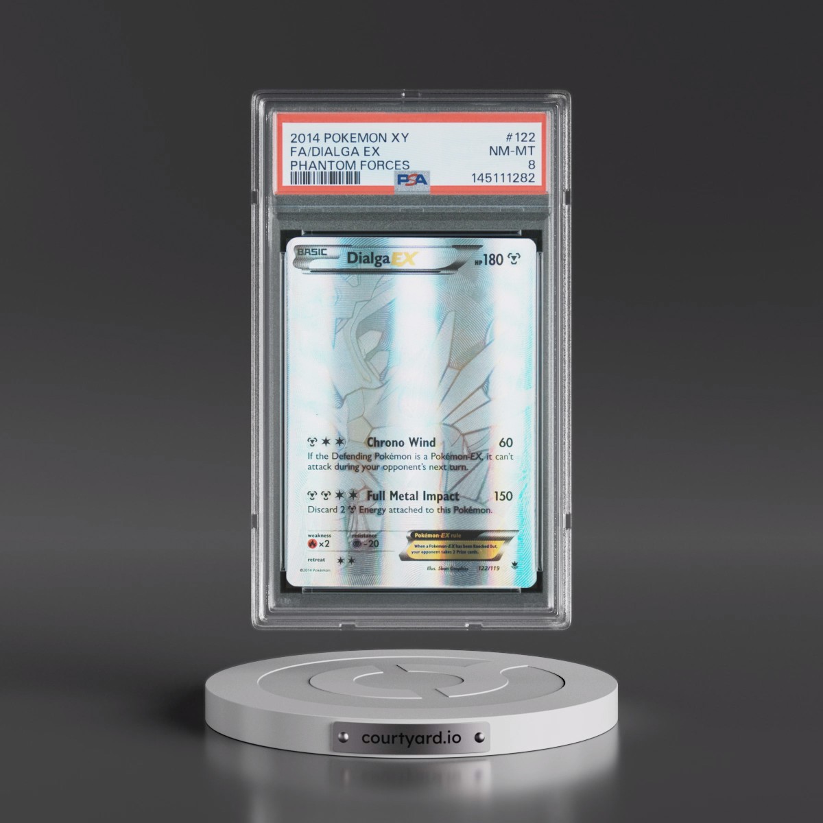 2014 Pokémon XY Phantom Forces #122 Dialga EX - Holo Full Art (PSA 8 NM-MT)