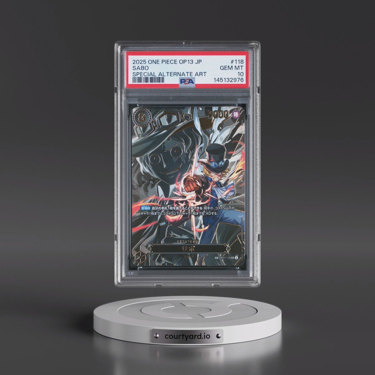 2025 One Piece Japanese OP13-Carrying on His Will #118 Sabo - Special Alternate Art (PSA 10 GEM MINT)