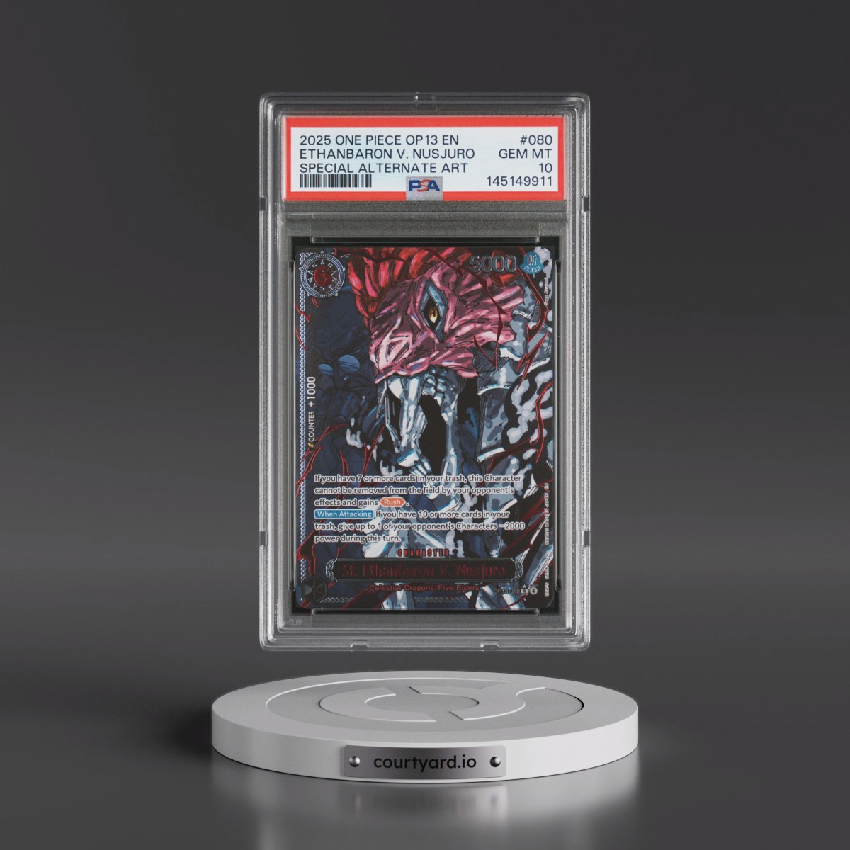 2025 One Piece OP13-Carrying on His Will #080 St. Ethanbaron V. Nusjuro - Special Alternate Art (PSA 10 GEM MINT) - Photo