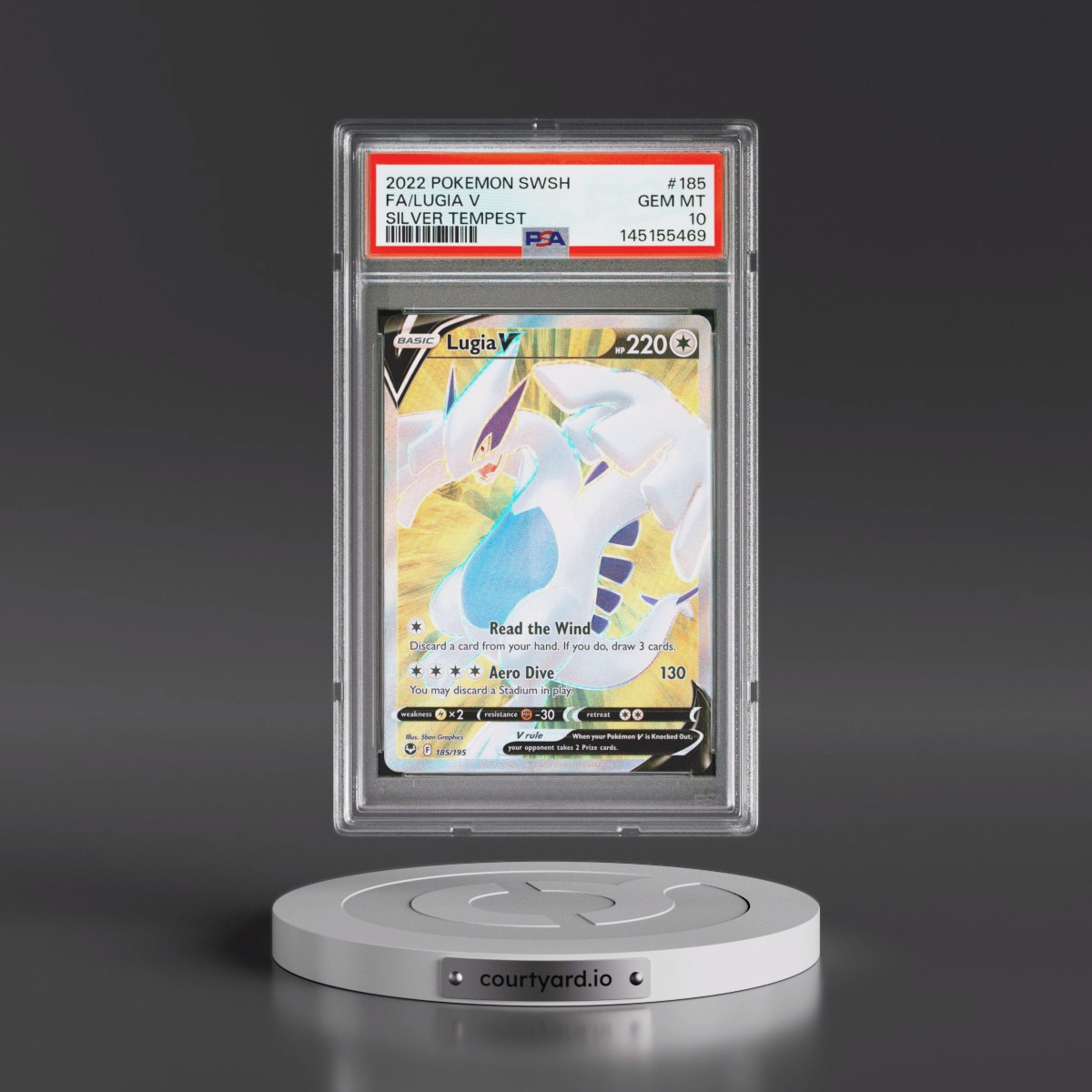 2022 Pokémon Sword & Shield Silver Tempest #185 Lugia V - Holo Full Art (PSA 10 GEM MINT)