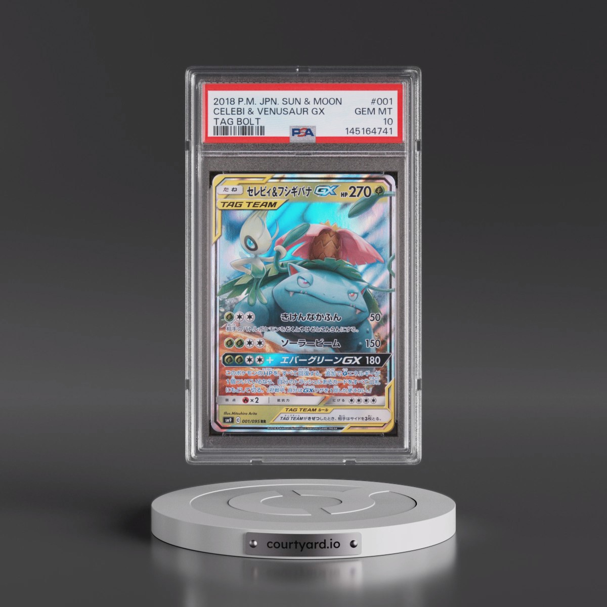 2018 Pokémon Sun & Moon Tag Bolt #001 Celebi & Venusaur GX - Holo (PSA 10 GEM MINT)