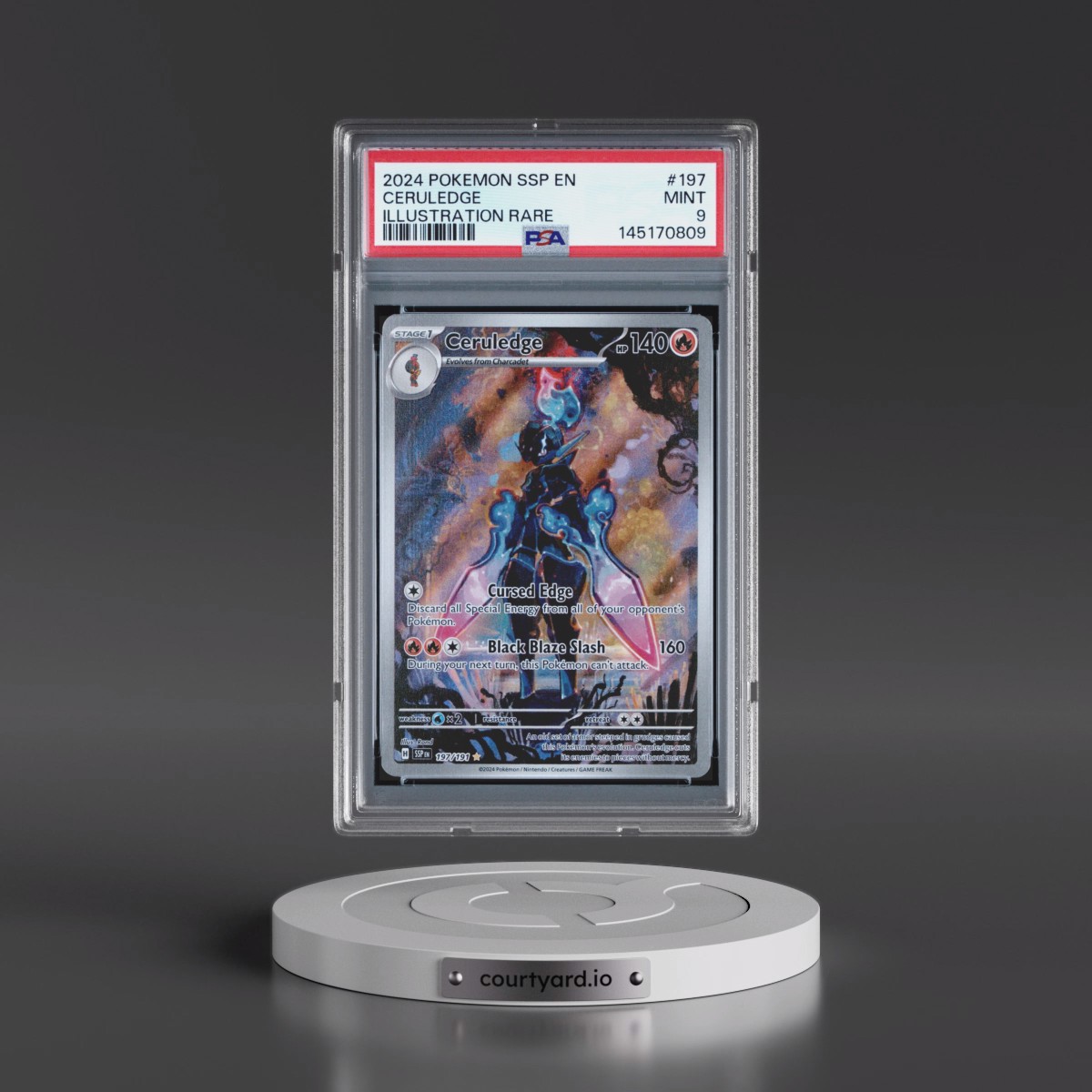 2024 Pokémon Ssp EN-Surging Sparks #197 Ceruledge - Illustration Rare (PSA 9 MINT)