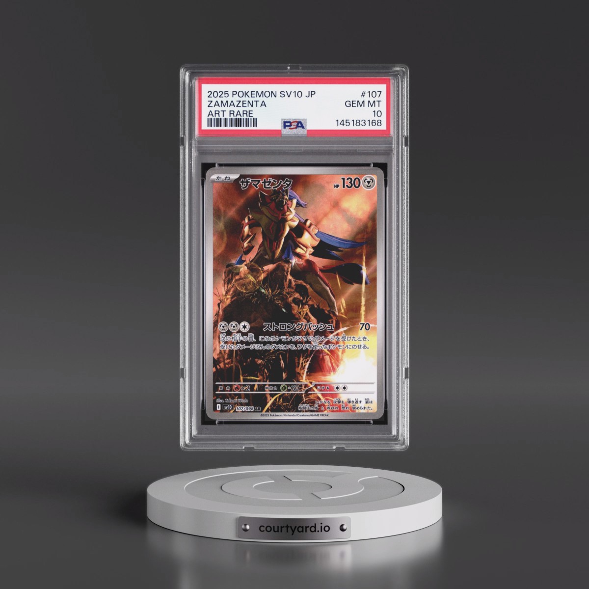 2025 Pokémon SV10-Glory of Team Rocket #107 Zamazenta - Art Rare (PSA 10 GEM MINT)