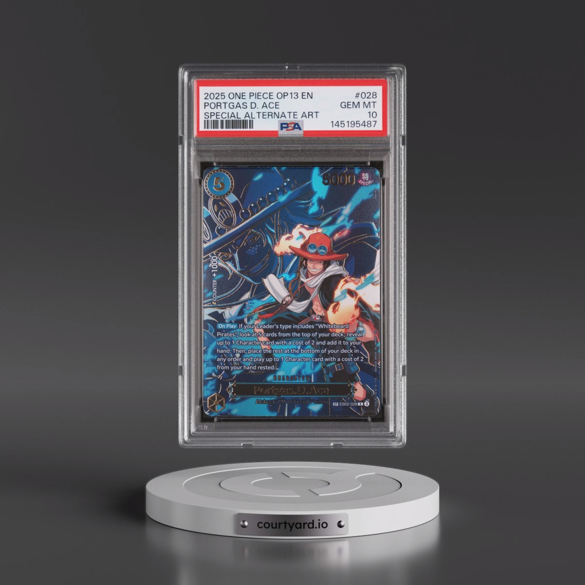 2025 One Piece OP13-Carrying on His Will #028 Portgas D. Ace - Special Alternate Art (PSA 10 GEM MINT)
