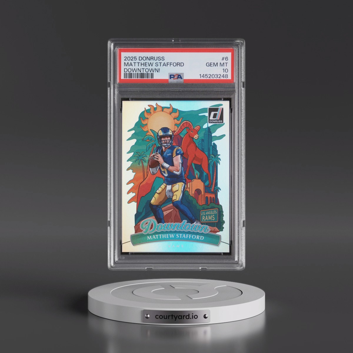 2025 Panini Donruss Downtown #6 Matthew Stafford (PSA 10 GEM MINT)