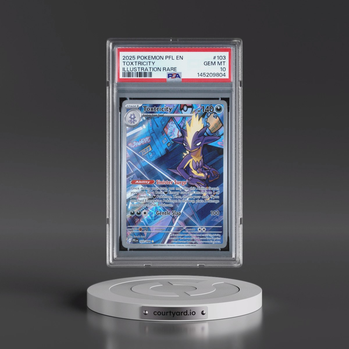 2025 Pokémon Pfl EN-Phantasmal Flames #103 Toxtricity - Illustration Rare (PSA 10 GEM MINT)