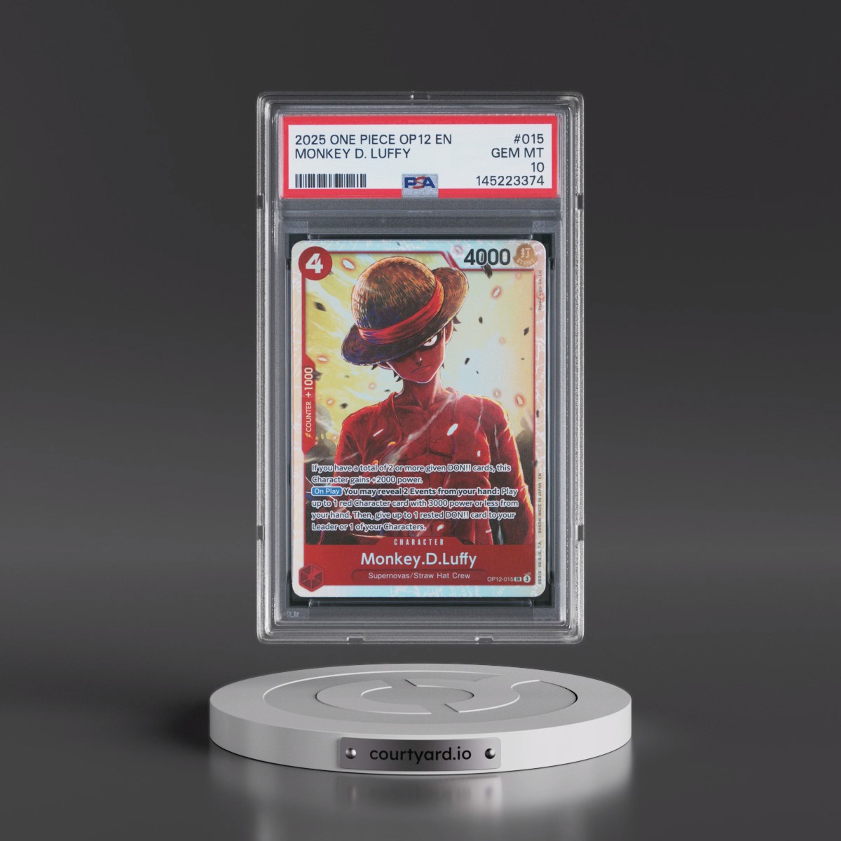 2025 One Piece OP12-Legacy of the Master #015 Monkey D. Luffy (PSA 10 GEM MINT)