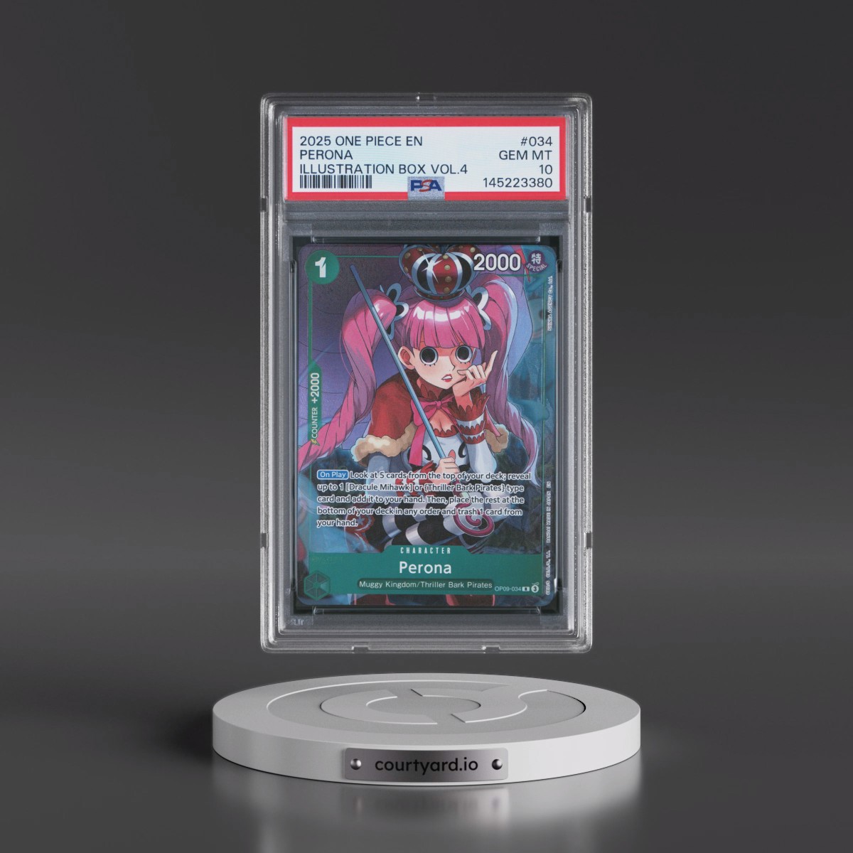 2025 One Piece Promos #034 Perona - Illustration Box Vol.4 (PSA 10 GEM MINT)