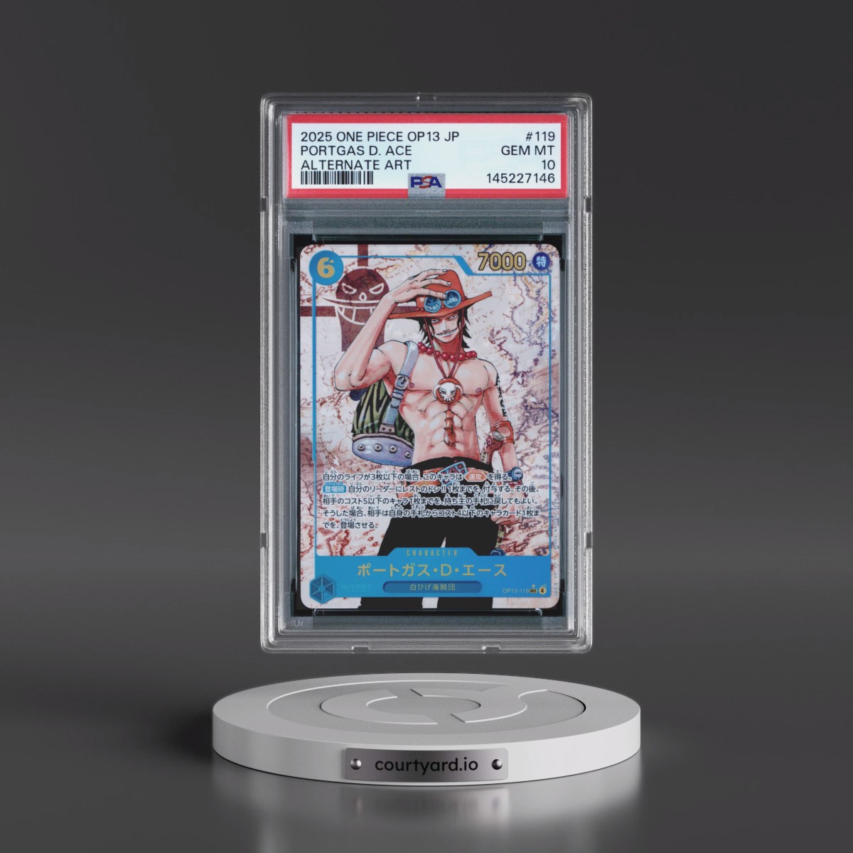 2025 One Piece Japanese OP13-Carrying on His Will #119 Portgas D. Ace - Alternate Art (PSA 10 GEM MINT)