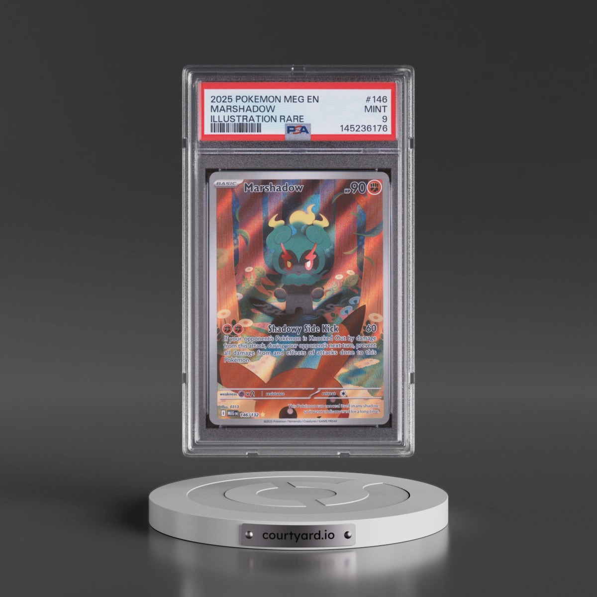 2025 Pokémon Meg EN-Mega Evolution #146 Marshadow - Illustration Rare (PSA 9 MINT)