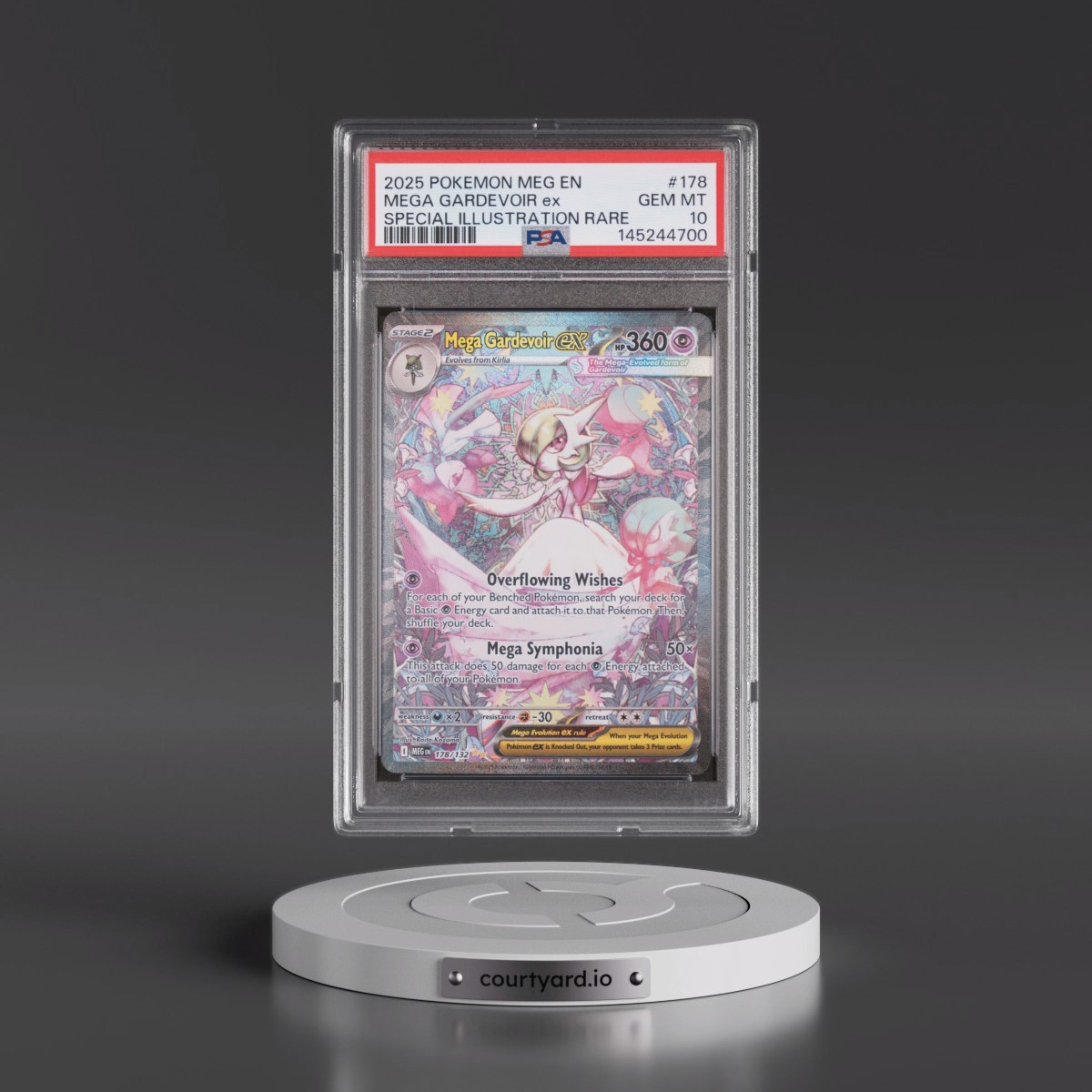 2025 Pokémon Meg EN-Mega Evolution #178 Mega Gardevoir EX - Holo Special Illustration Rare (PSA 10 GEM MINT)