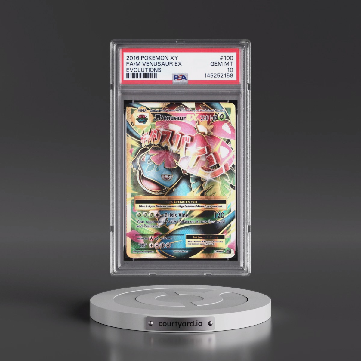 2016 Pokémon XY Evolutions #100 M Venusaur EX - Holo Full Art (PSA 10 GEM MINT)